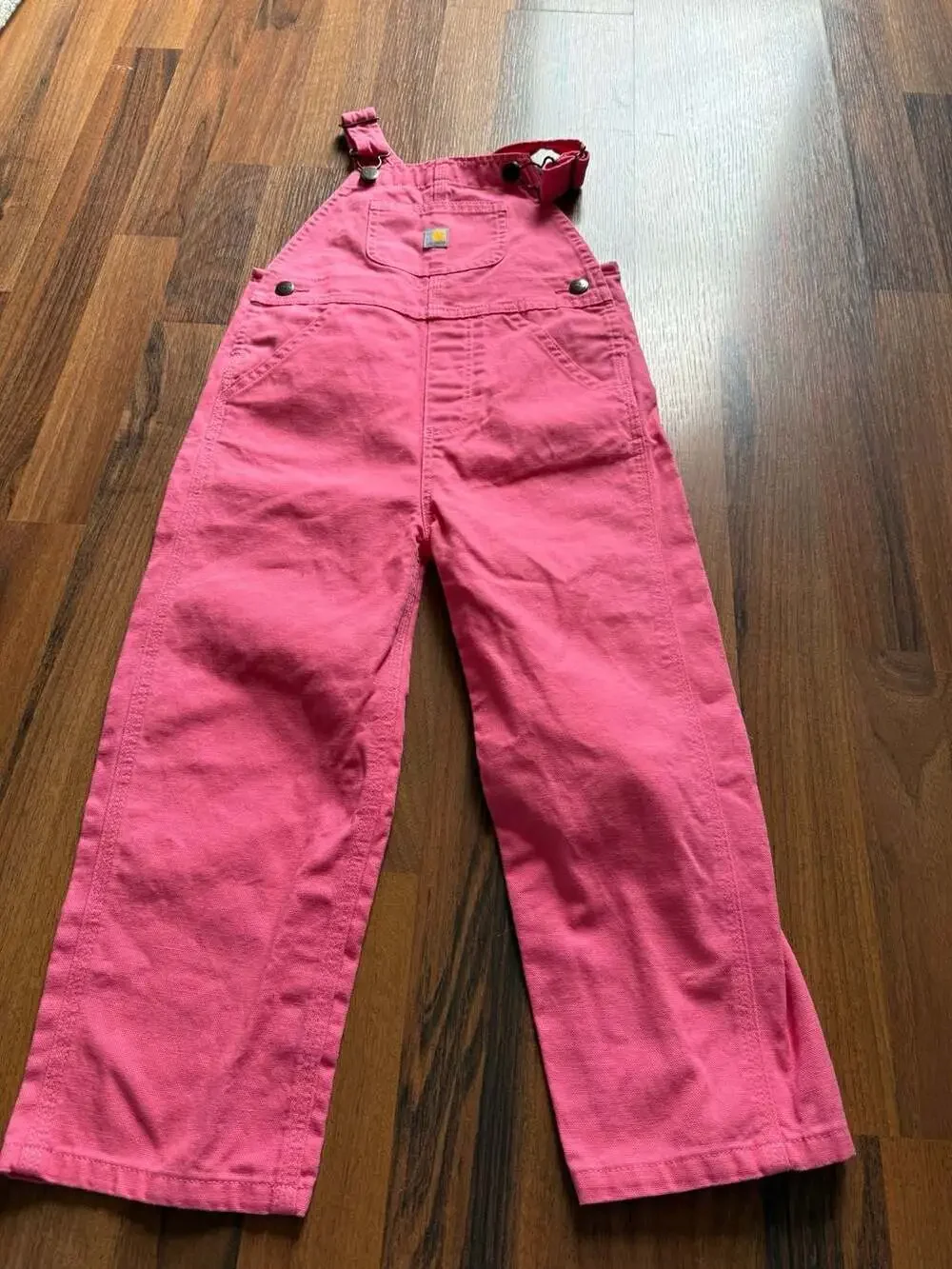 Carhartt Pink Canvas Bib Overalls Toddler Girls Size 4T Model OX9712-G